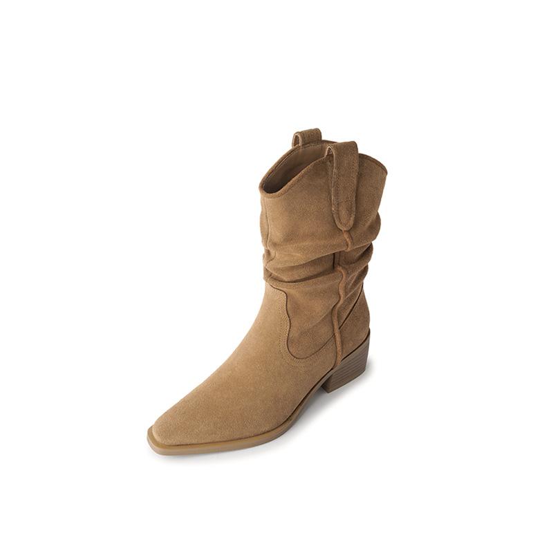 Boots, Bottines  Femme | Bottes Mi-Hautes En Cuir Boots, Bottines Boots, Bottines