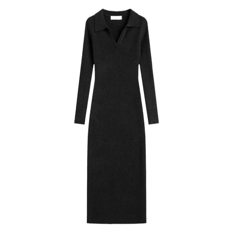 Robe  Femme | Robe Pull Moulante Fendue, Boutons Manches Longues Femme